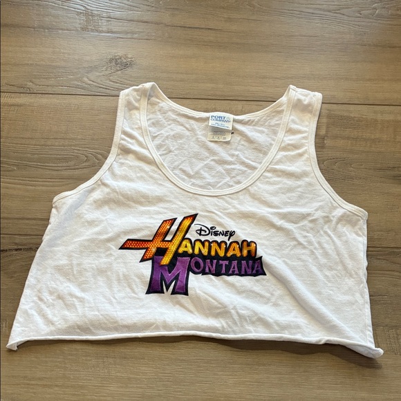 Disney Other - Disney Hannah Montana White Cut Off Crop Tank Top Size S